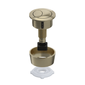 Brushed Brass Universal Adjustable Dual Flush Push Button - UNI/SBBB