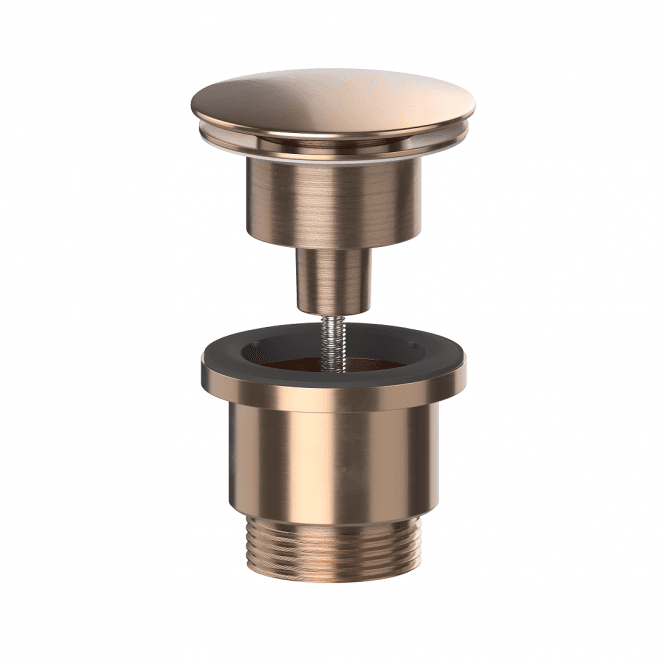 Viva Sanitary Brushed Copper Universal Clicker Basin Waste - BWUNI/BC