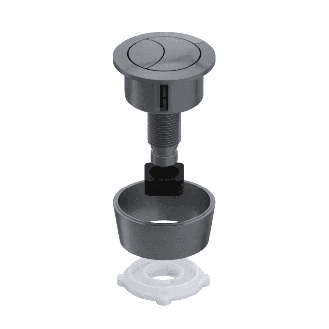 Viva Sanitary Brushed Nickel Universal Adjustable Dual Flush Push Button - UNI/SBBN