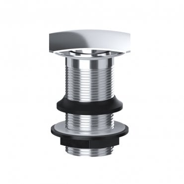 Chrome Square Clicker Unslotted Basin Waste - BW004