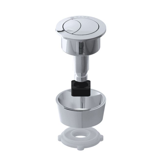 Viva Sanitary Chrome Universal Adjustable Dual Flush Push Button - UNI/SB