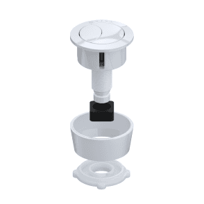 Gloss White Universal Adjustable Dual Flush Push Button - UNI/SBW