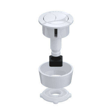 Gloss White Universal Adjustable Dual Flush Push Button - UNI/SBW
