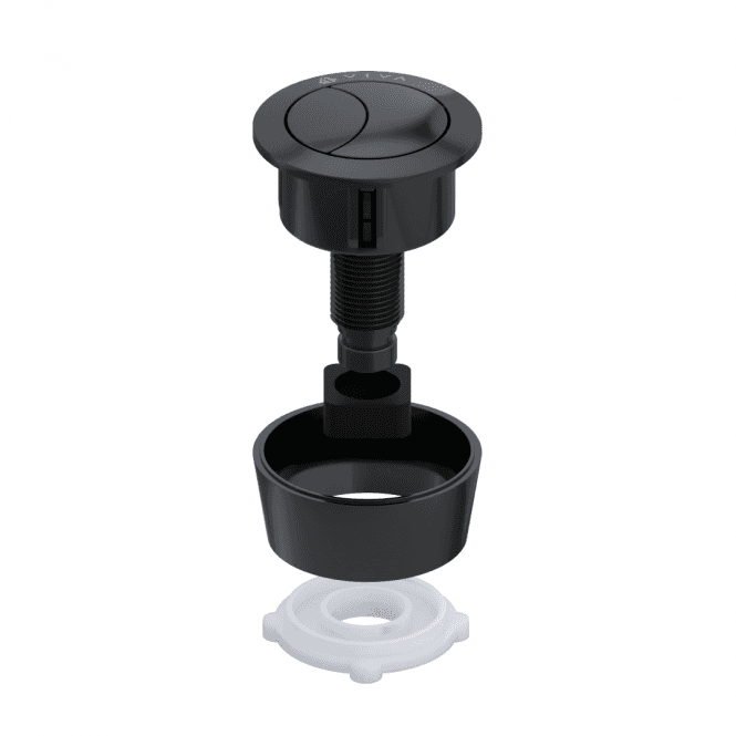 Viva Sanitary Matt Black Universal Adjustable Dual Flush Push Button - UNI/SBB