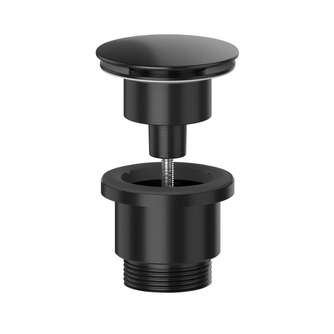 Viva Sanitary Matt Black Universal Round Clicker Basin Waste - BWUNI/MB