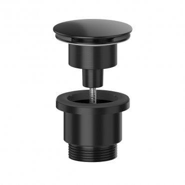 Matt Black Universal Round Clicker Basin Waste - BWUNI/MB