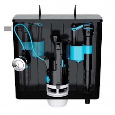 Skylo Compact Concealed Dual Flush Toilet Cistern with Chrome Button
