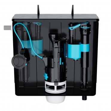 Skylo Compact Concealed Dual Flush Toilet Cistern with Matt Black Button
