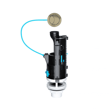 Skylo Dual Flush Toilet Valve with 300mm Cable & Brushed Brass Button