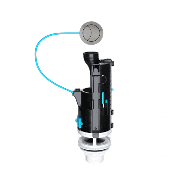 Skylo Dual Flush Toilet Valve with 300mm Cable & Brushed Nickel Button