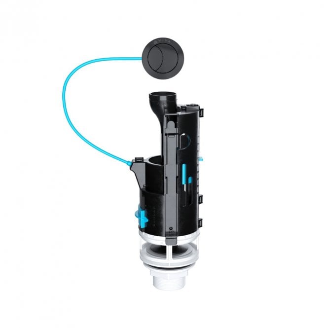 Viva Sanitary Skylo Dual Flush Toilet Valve with 300mm Cable & Matt Black Button