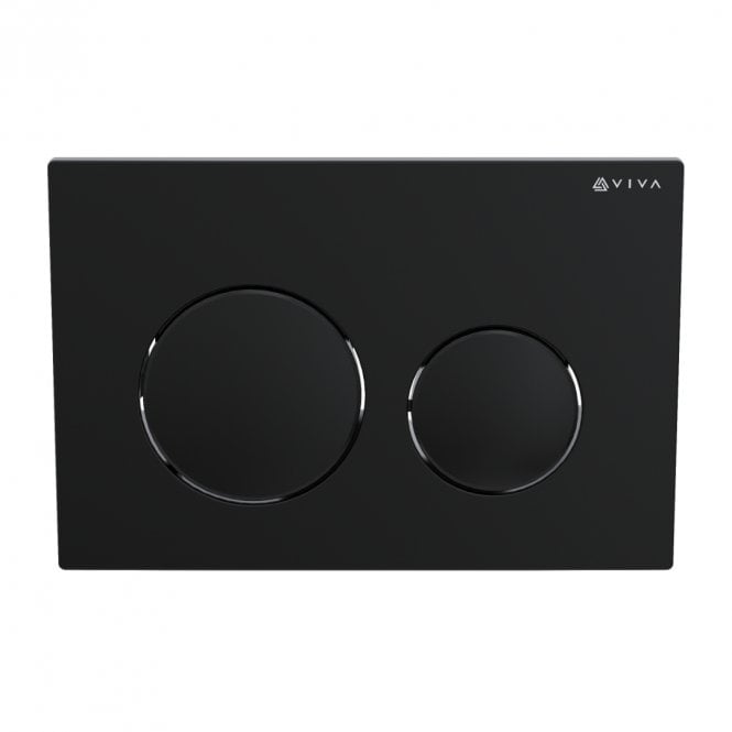 Viva Sanitary Skylo Ultra 12 Matt Black Dual Flush Plate Round Button