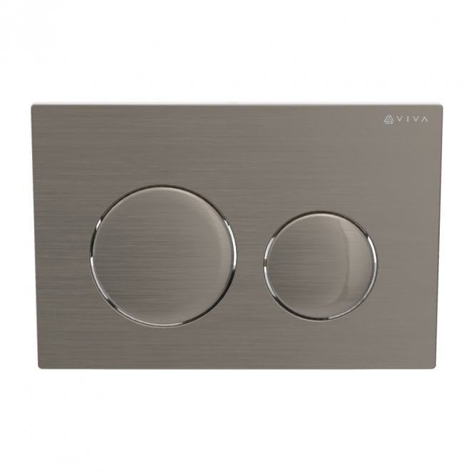 Viva Sanitary Skylo Ultra 15 Brushed Nickel Dual Flush Plate Round Button