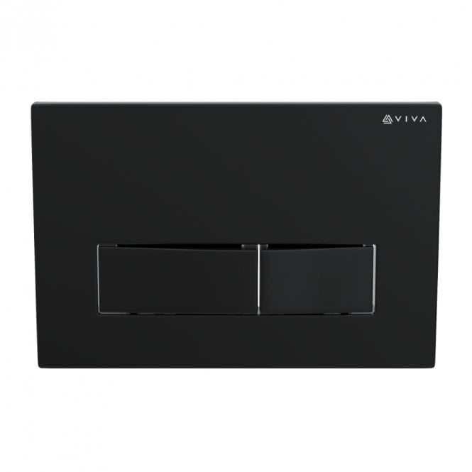 Viva Sanitary Skylo Ultra 22 Matt Black Dual Flush Plate Square Button