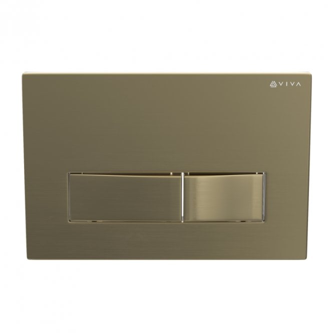 Viva Sanitary Skylo Ultra 24 Brushed Brass Dual Flush Plate Square Button