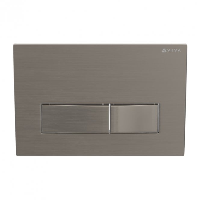Viva Sanitary Skylo Ultra 25 Brushed Nickel Dual Flush Plate Square Button