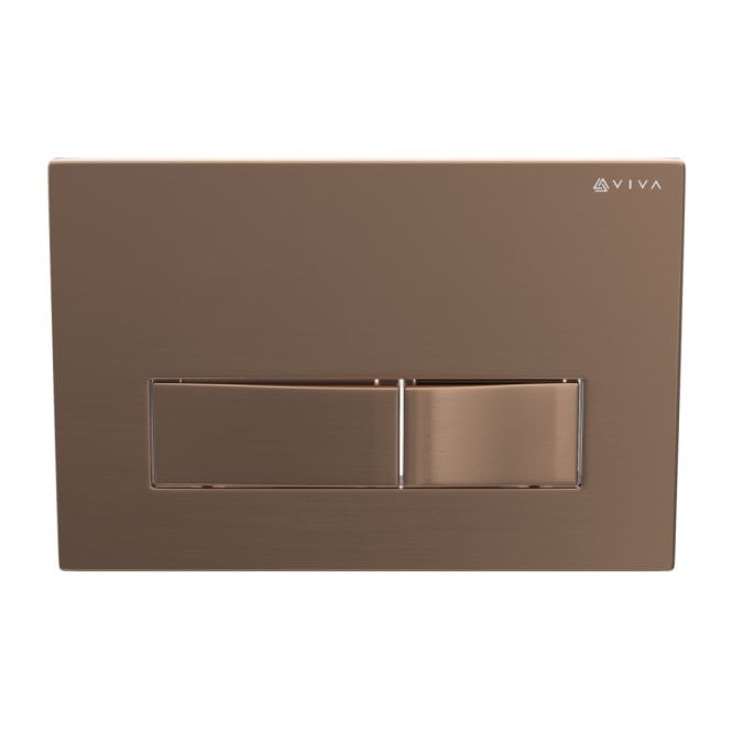 Viva Sanitary Skylo Ultra 26 Brushed Copper Dual Flush Plate Square Button