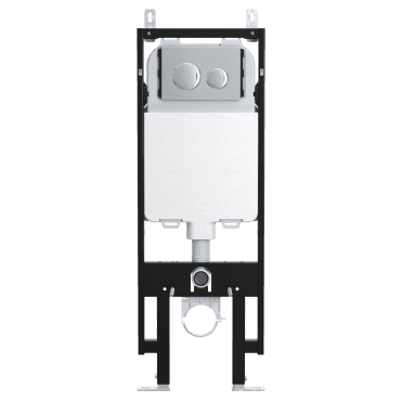 Skylo Ultra Slim Wall Hung Toilet Frame with Ultra 10 Chrome Flush Plate