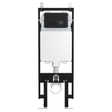 Skylo Ultra Slim Wall Hung Toilet Frame with Ultra 22 Matt Black Flush Plate