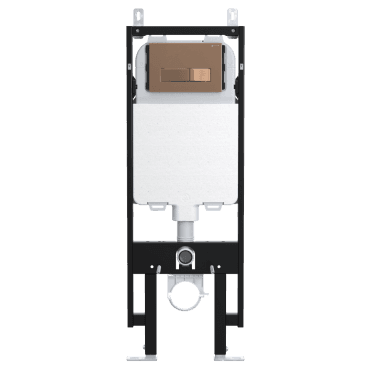 Skylo Ultra Slim Wall Hung Toilet Frame with Ultra 26 Brushed Copper Flush Plate
