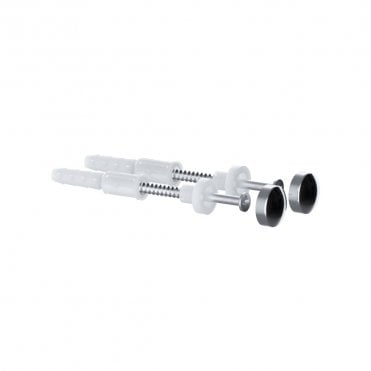 Straight Toilet Pan Fixing Kit with Chrome & White Caps - PP0028/A
