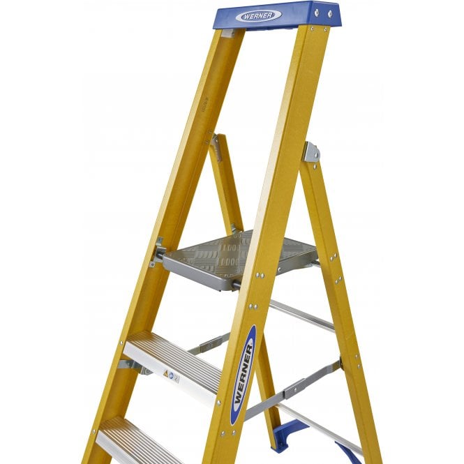 Werner 717 Series Trade Fibreglass Platform Stepladder - 2-12 Tread