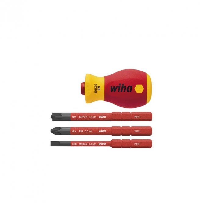 Wiha 3.5mm VDE Slotted Stubby 3 Slim Bits