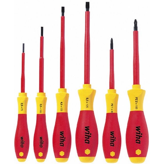 Wiha VDE 320N Soft Finish Slot/Pozidriv 6 Piece Screwdriver Set