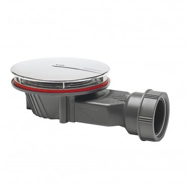Chrome Extra Slim+ Low Profile Waterless Shower Waste for 90mm Trays