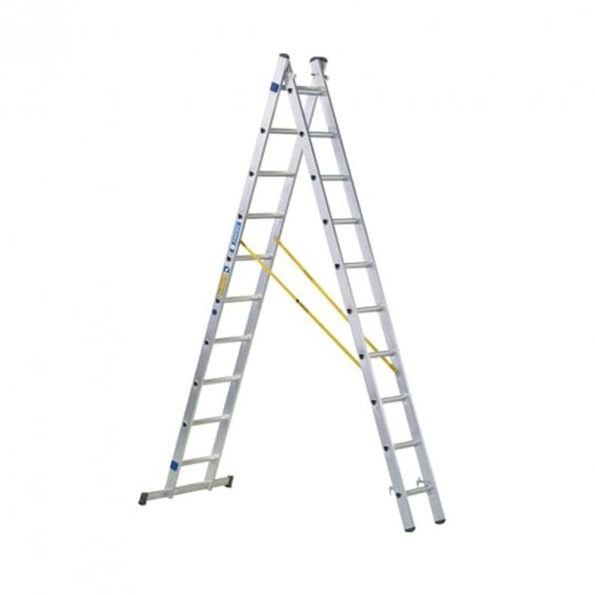 ZARGES 2 Part D Rung Combination Ladder 14 Rung